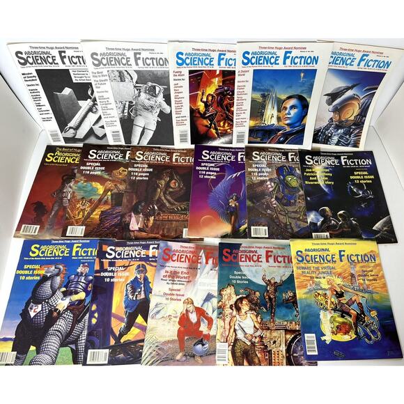 Aboriginal Science Fiction Magazine Lot of 16 Editions 1988-1999 80s 90s Sci Fi